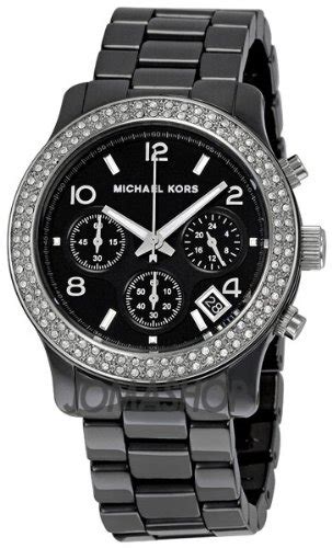 michael kors black with black hardware|Michael Kors black diamond watch.